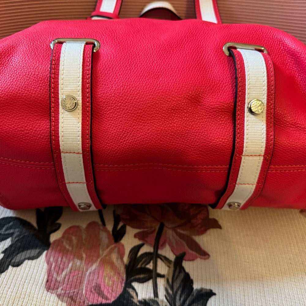 Henri Bendel Hot Pink Leather Barrel Satchel Tote - Picture 3 of 4